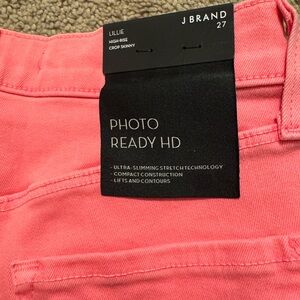 J Brand Coral High-Rise Crop Skinny Jeans